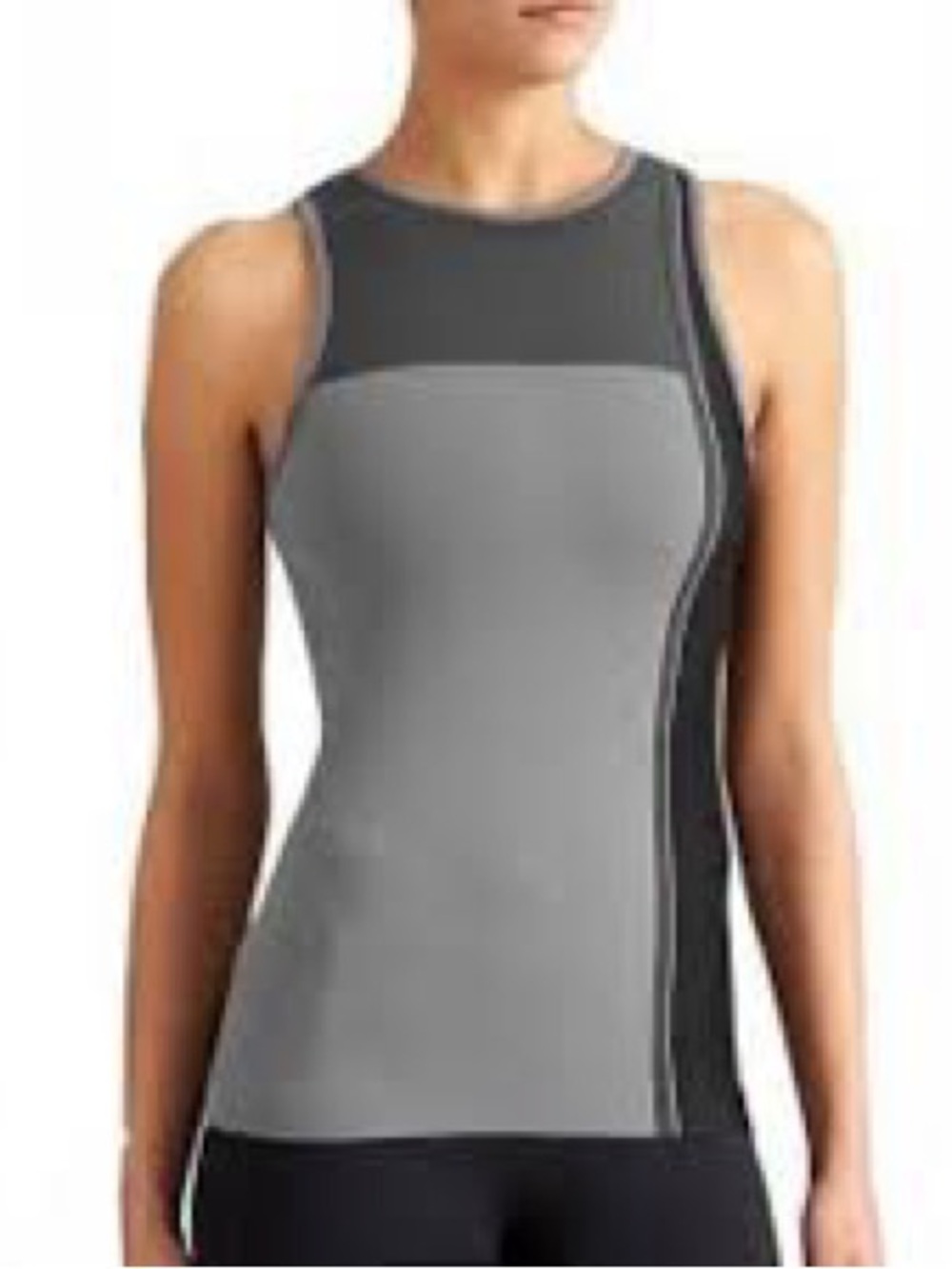 Derek Lam Gray and Black Colorblock Tank Top